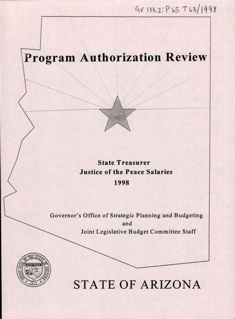 Program authorization review: State Treasurer, Justice of the Peace ...