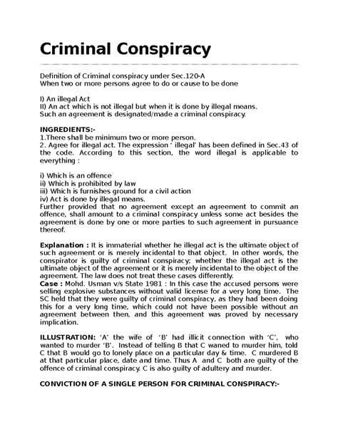 CH-8 Criminal Conspiracy - Criminal Conspiracy Definition of Criminal ...
