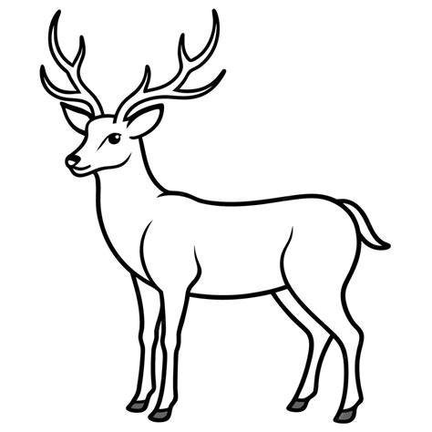 Un dessin d'un cerf avec un fond blanc | Vecteur Premium