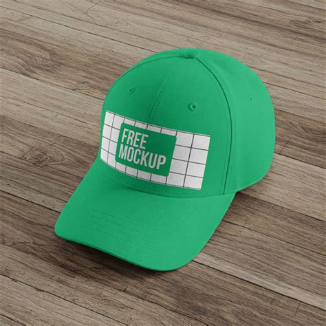 Free White Cap Mockup PSD On Wood Surface — Realistic Presentation ...