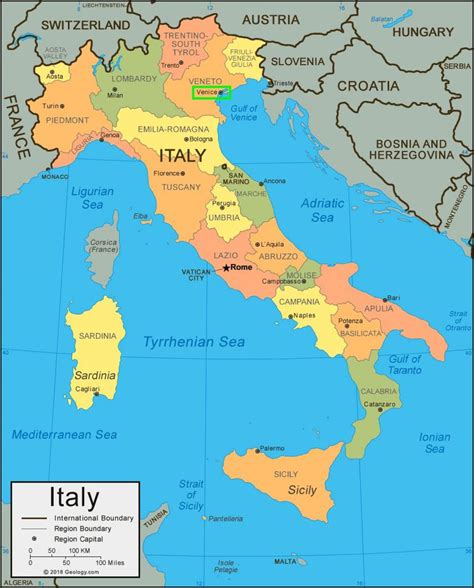 Map of italy showing Venice - Map of italy showing Venice (Italy)