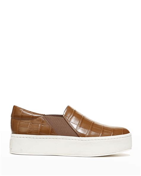 Vince Warren Croco Slip-On Sneakers | Neiman Marcus