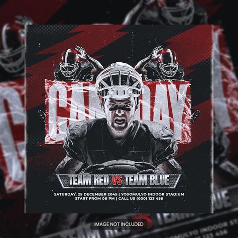 American football flyer or social media template | Premium PSD