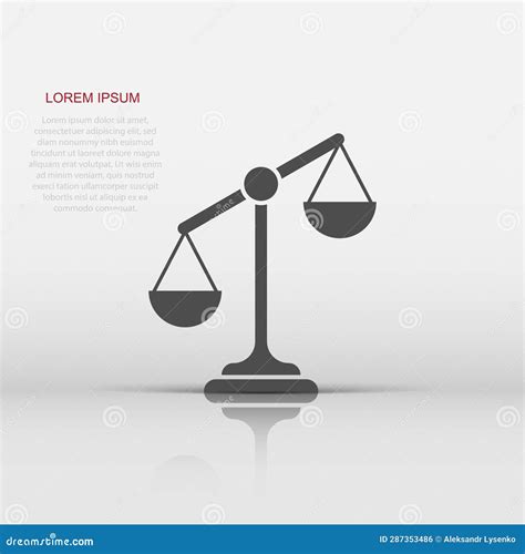 Scales Icon in Flat Style. Libra Vector Illustration on Isolated Background Stock Vector ...