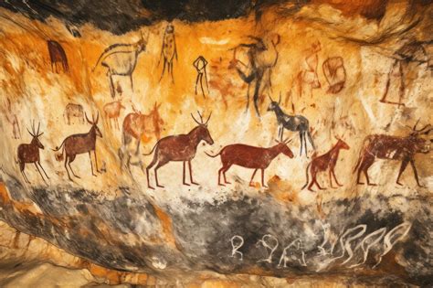 Premium Photo | Cave painting Cave Wall Chronicles Stories Told Through ...