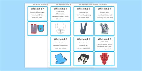 What Am I? Clothes Guessing Game (teacher made)