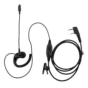 arythe 2 Pin Ear Earpiece Microphone PTT Headset for Baofeng Walkie ...