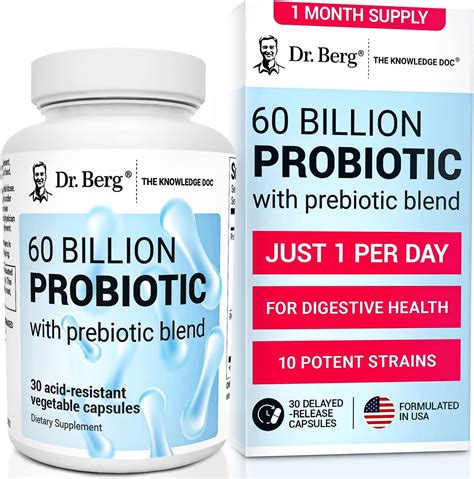 Amazon.com: Dr. Berg 60 Billion Probiotic Supplement - Supports Occasional Constipation ...