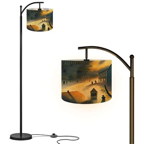 Arc Floor Lamp with Remote, Dimmable Bulb, Art Deco Arched Floor lamp ...