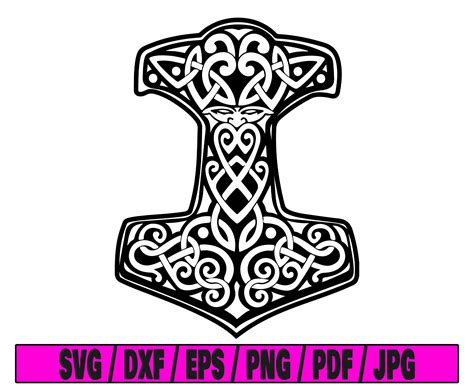 Thor Hammer Svg, Thor Hammer Outline Svg, Thor Svg, Hammer Svg, Ancient ...
