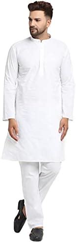 Buy ARMAAN ETHNIC Pure Cotton Kurta Pajama Set For Men's White (38 Size ...