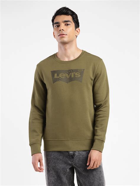 Men's Brand Logo Crew Neck Sweatshirt Green – Levis India Store
