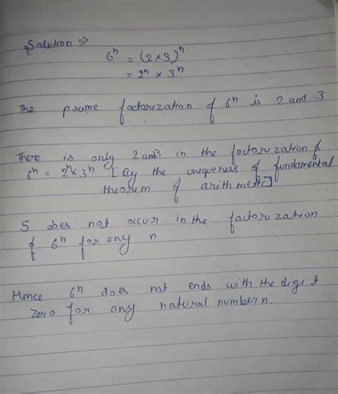check whether 6" can end with the digit 0 for any natural number n ...