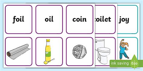 Alternative Spellings 'oi' and 'oy' Matching Cards
