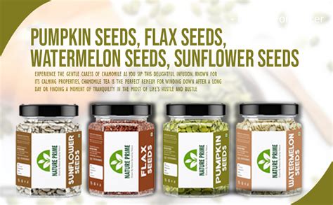 Nature Prime Raw Seeds for Eating Combo Pack - 1kg (Pumpkin Seeds, Flax ...