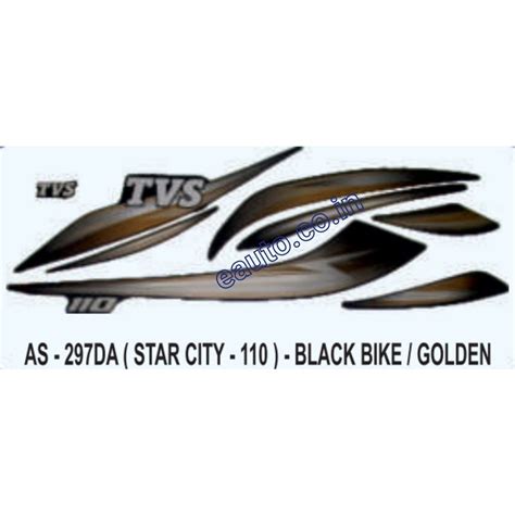 Graphics Sticker Set for TVS Star City 110 | Black Vehicle | Golden St