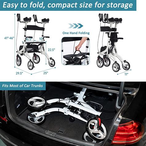 Buy Upright Rollator Walker, Stand up Rollator Walker with Shock ...