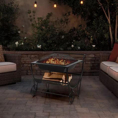 Buy Costway Outdoor Wood Burning Fire pit Steel Patio Stove w/ Log ...