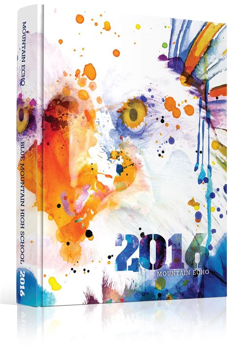 Yearbook Cover - Blue Mountain High School - Eagle, Watercolor ...