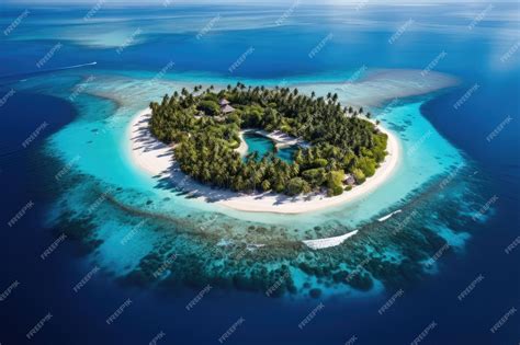 Premium AI Image | Aerial view of a small island in the Indian Ocean ...