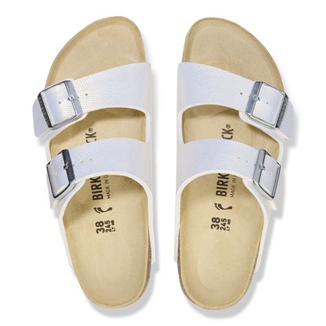 Arizona BS Birko-Flor Embossed Shiny Lizard White | BIRKENSTOCK