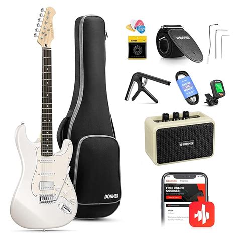 Donner Wood Electric Guitar Kit, Full Size 39 Inch Solid Body E Guitar ...