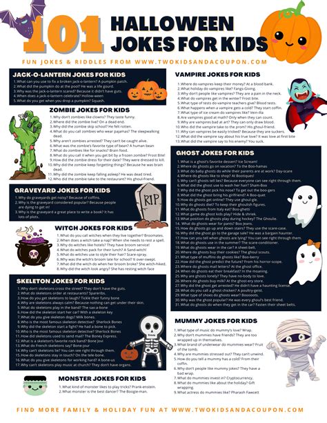 101 Halloween Jokes For Kids Printable | AllFreeKidsCrafts.com