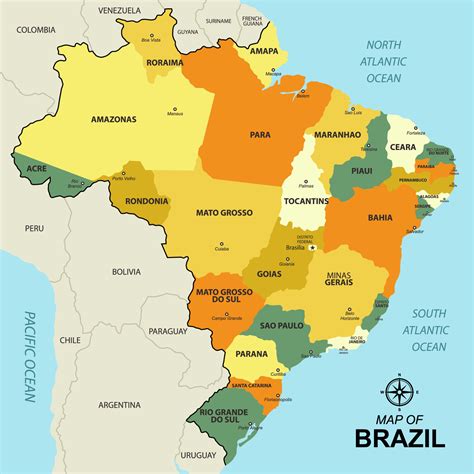 States Of Brazil Map 21251110 Vector Art at Vecteezy