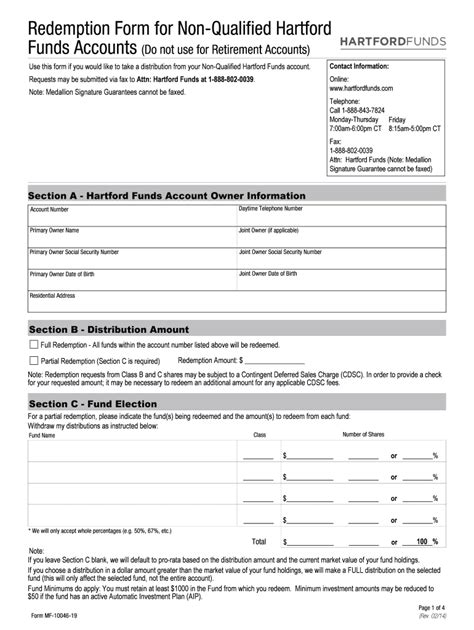 Fillable Online Mutual Fund Redemption Form - Hartford Funds Fax Email ...