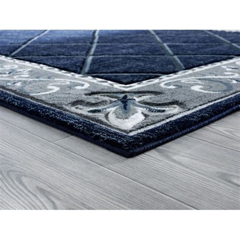 United Weavers Of America Bristol 8 X 11 (ft) Navy Indoor Border Mid ...
