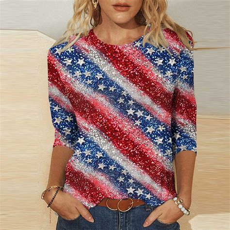 American Flag Shirts Women Red White and Blue Shirts Women American ...