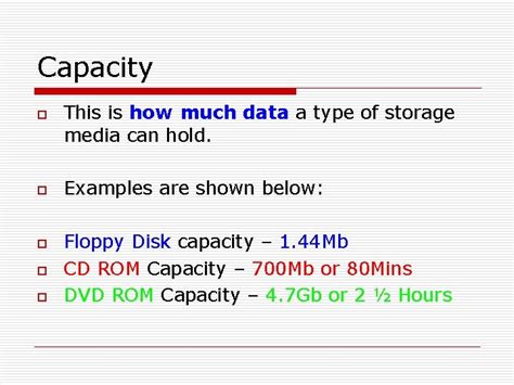 Optical Storage Optical Storage o Examples of Optical