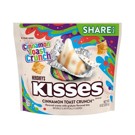 HERSHEY'S KISSES CINNAMON TOAST CRUNCH Flavored Candy Share Pack, 9 oz