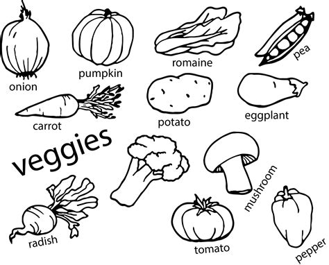 Fruits And Vegetable Coloring Pages Coloring Home - Coloring Pages