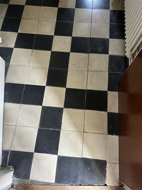 Black and White Checkered Tile Floor