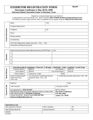 Fillable Online ftp txdps state tx EXHIBITOR REGISTRATION FORM - ftp ...