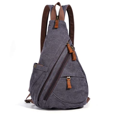 Canvas Sling Bag - Small Crossbody Backpack Shoulder Casual Daypack ...