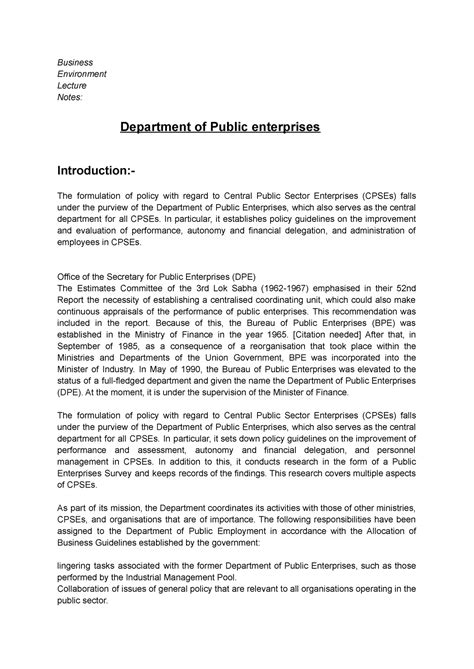 Department of Public enterprises - In particular, it establishes policy ...