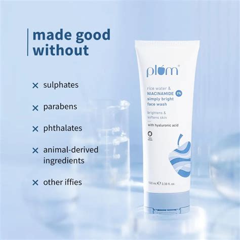 Plum 2% Niacinamide Simply Bright Face Wash With Rice Water 50 ml | Br ...