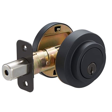 Amazon Basics Contemporary Round Deadbolt Door Key Lock Single Cylinder ...