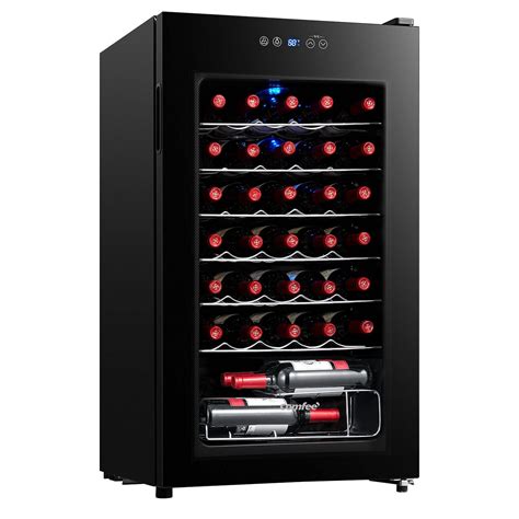 COMFEE' 93 Litre Wine Fridge RCW96BG1(E), 34 Bottles Wine Cooler Fridge ...