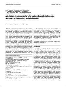 Adaptation of sorghum: characterisation of genotypic flowering ...