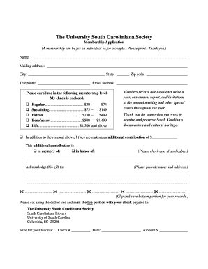 Fillable Online library sc The University South Caroliniana Society Fax ...