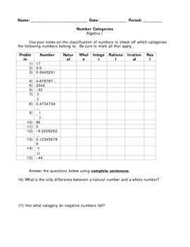 Classifying Numbers Algebra 2 Practice 的图像结果