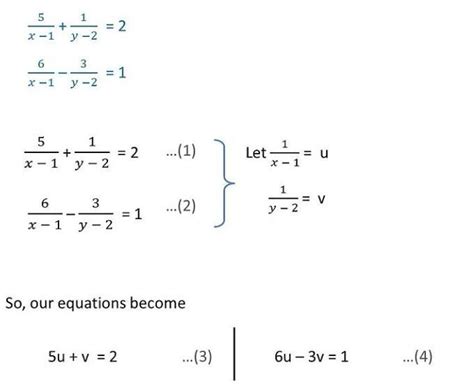Solve the following pair of equation by reducing them to a pair of ...