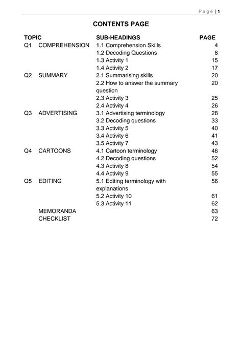 Image result for English Language Paper 1 Guide Grade 12