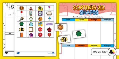 Image result for Sorting Shapes Worksheet