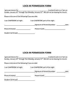 Fillable Online 1stpreslockport LOCK-IN PERMISSION FORM ...