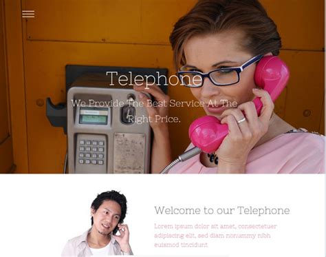 粉色电话通讯公司网站模板免费下载-前端模板-php中文网源码