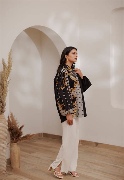 Stylish Collar Neck Ladies' Shirts in Black Color– Kidar Textile Mills